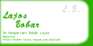 lajos bobar business card